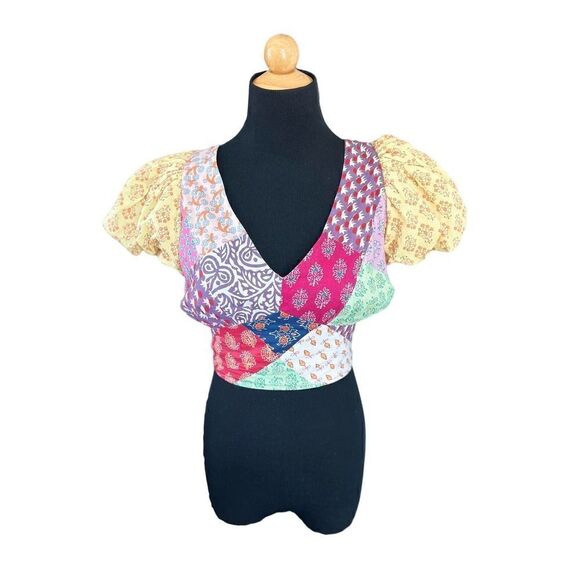 LOVE THE LABEL Patchwork Cotton
Voile Crop Top Size - Picture 2 of 7